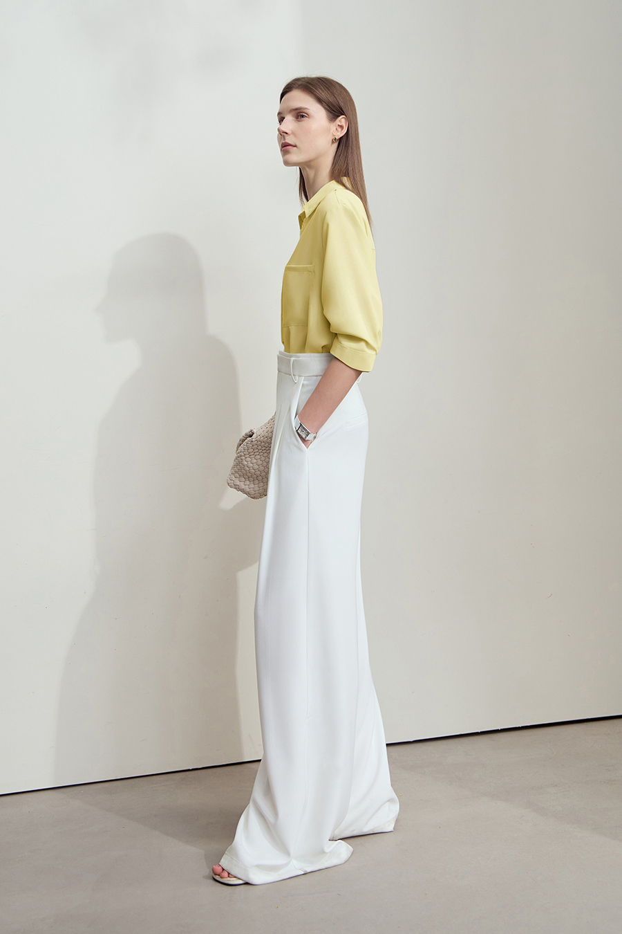 Lace Splicing Cool-touch Chiffon Blouse