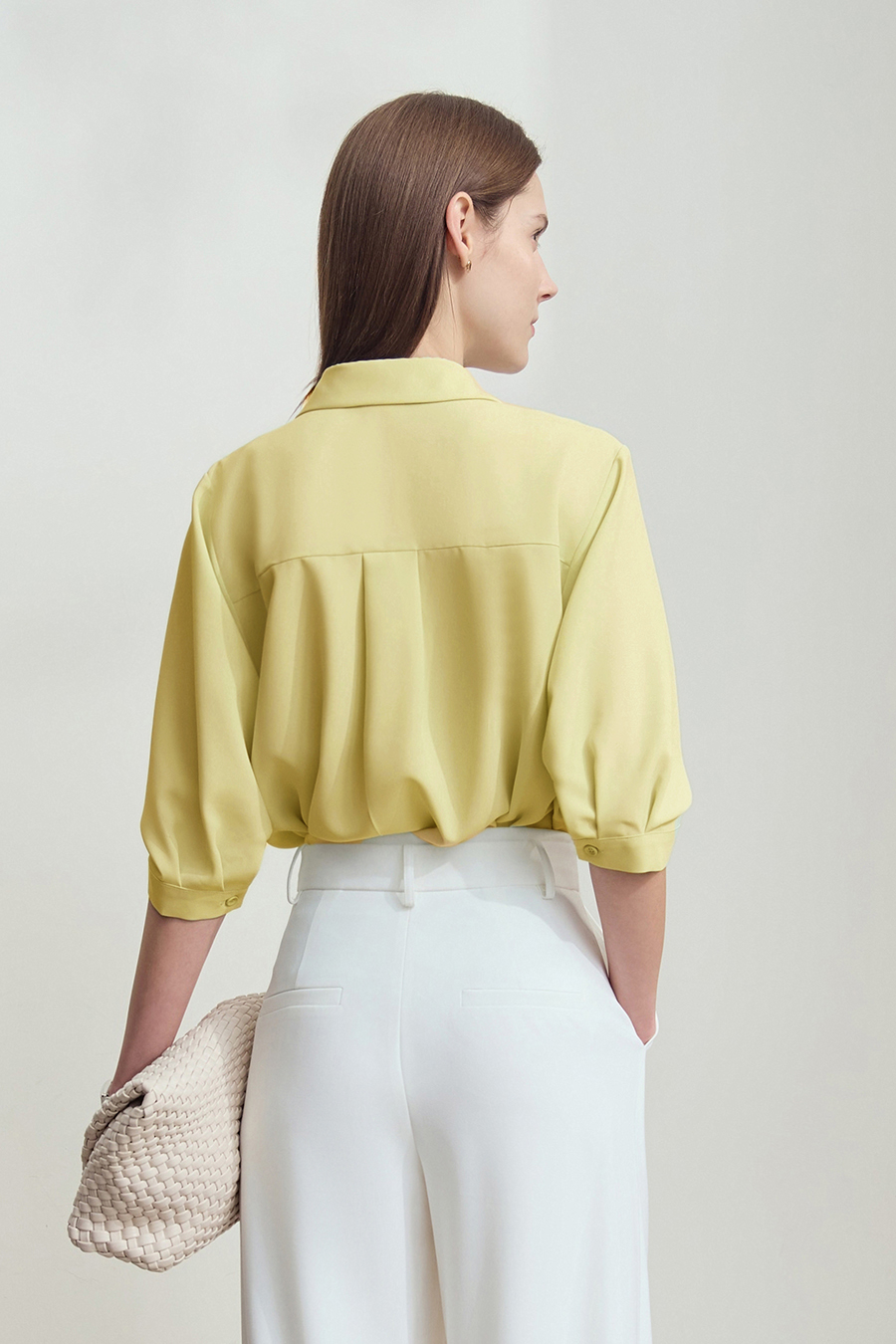 Lace Splicing Cool-touch Chiffon Blouse