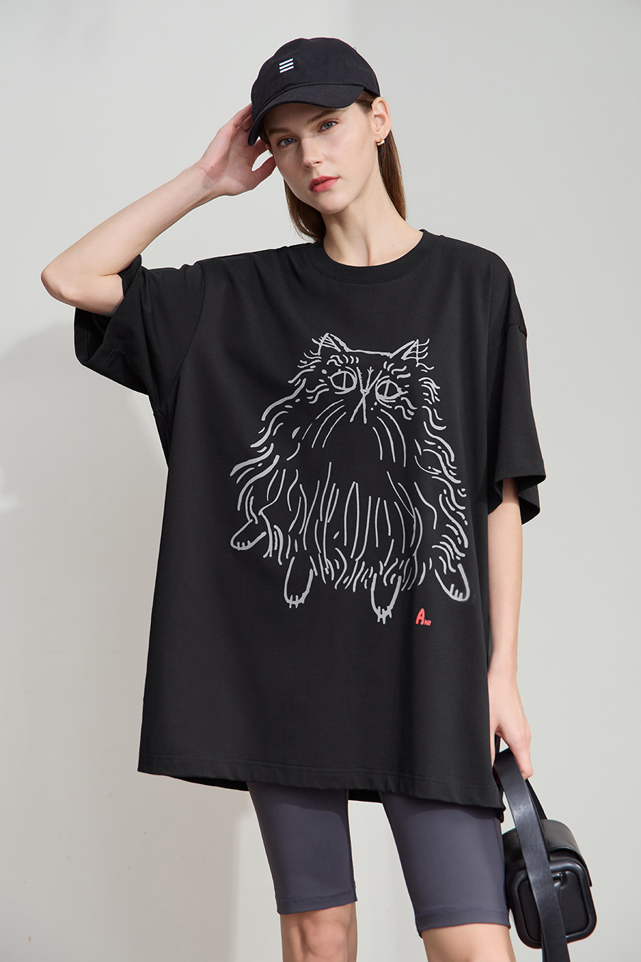 Cat Printed Cotton T-shirt