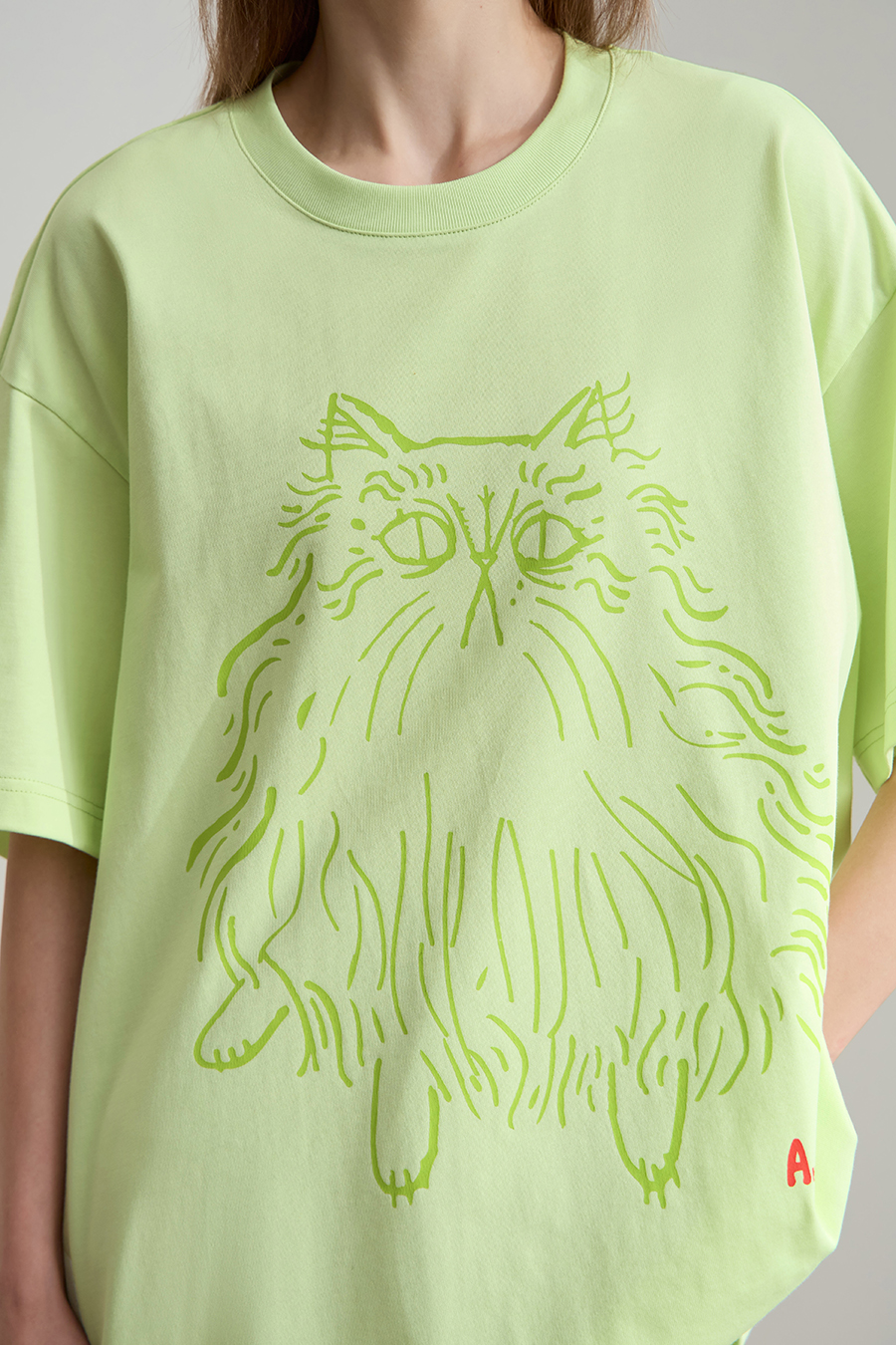 Cat Printed Cotton T-shirt