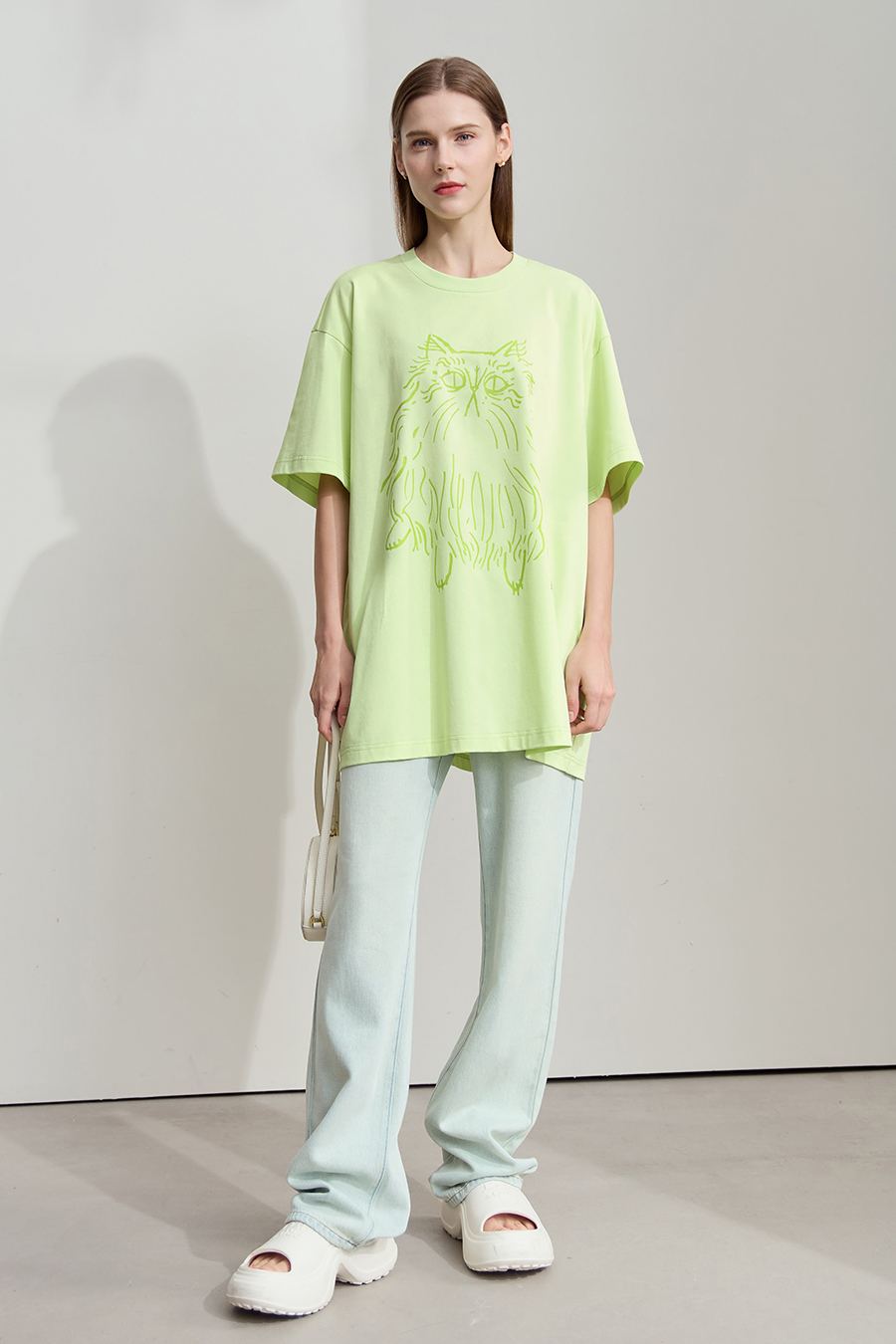 Cat Printed Cotton T-shirt