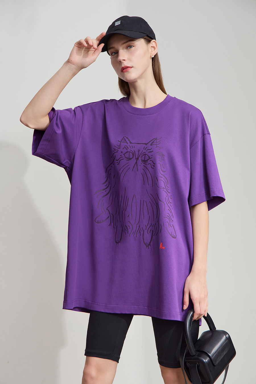 Cat Printed Cotton T-shirt