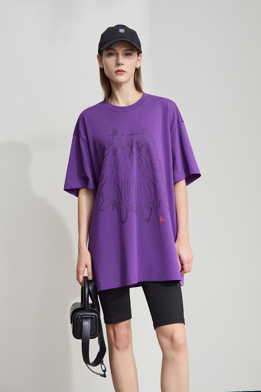 Cat Printed Cotton T-shirt