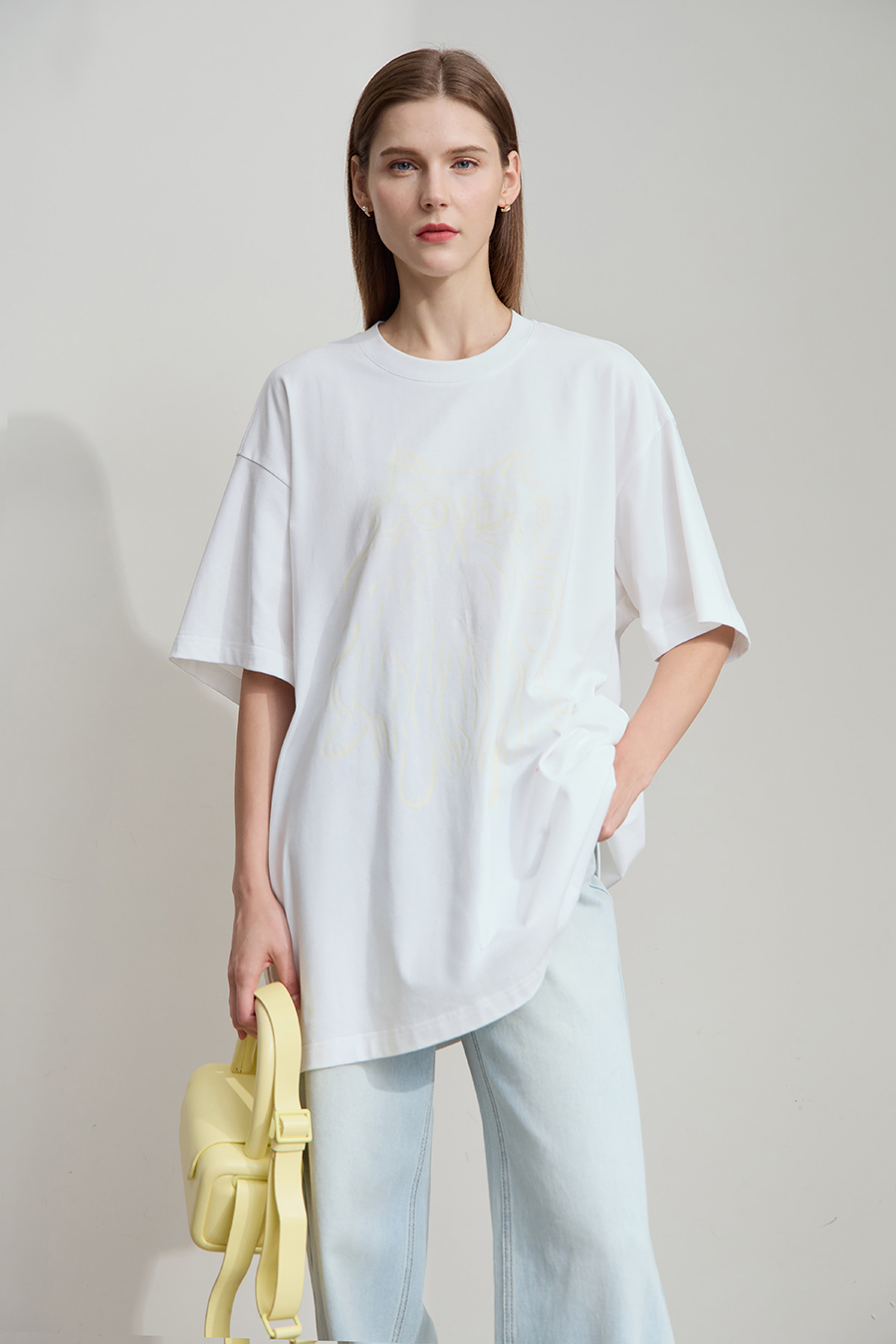 Cat Printed Cotton T-shirt