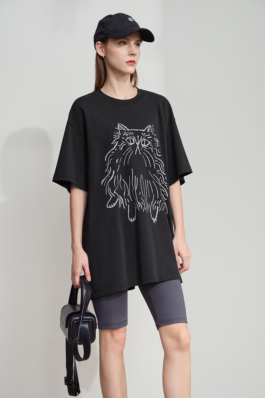 Cat Printed Cotton T-shirt