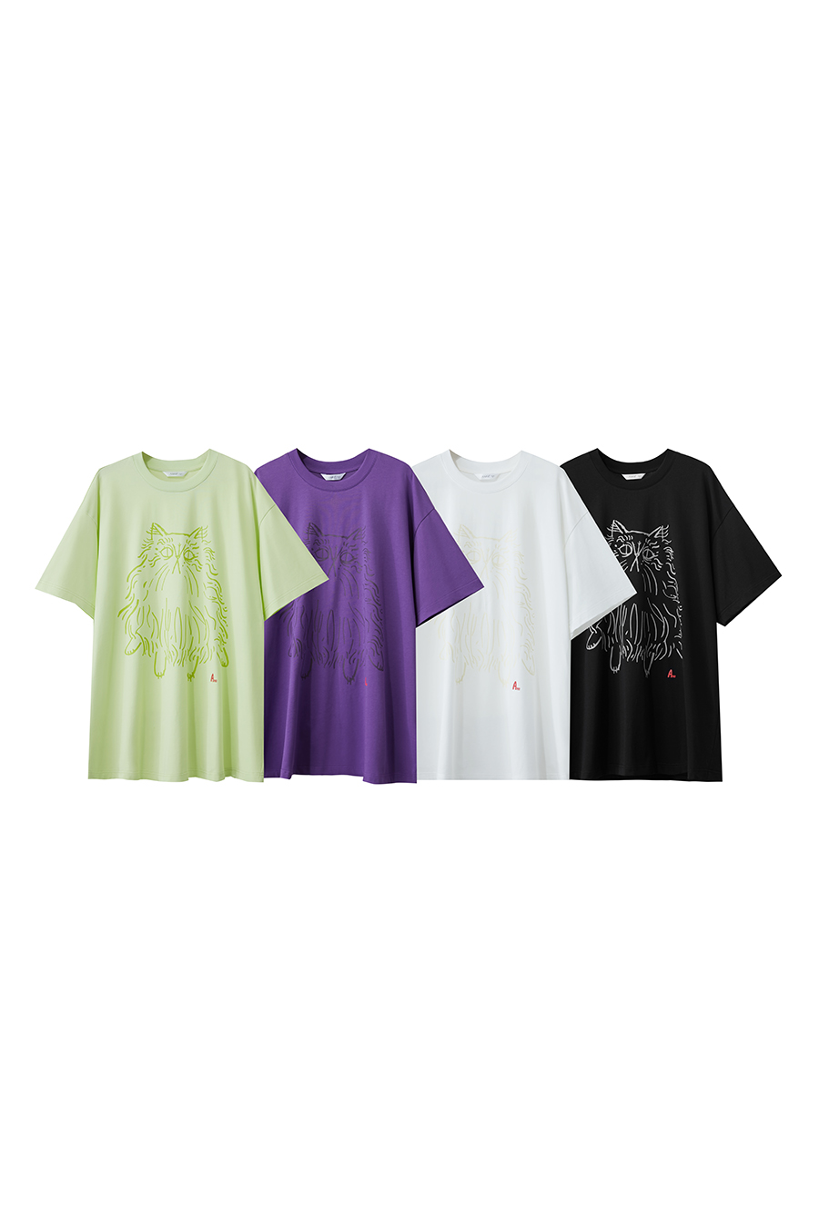 Cat Printed Cotton T-shirt