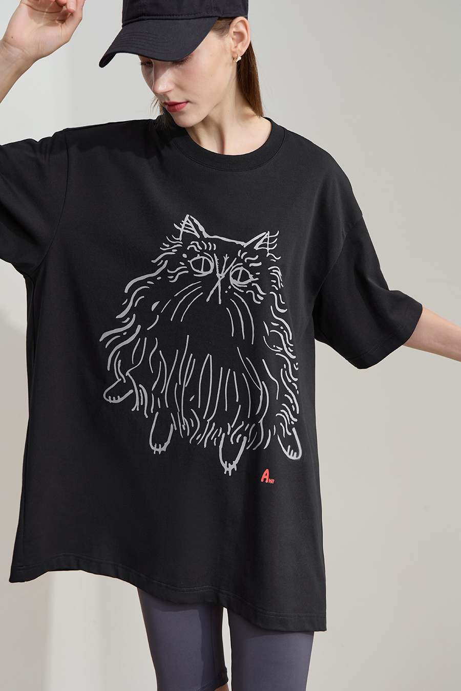 Cat Printed Cotton T-shirt