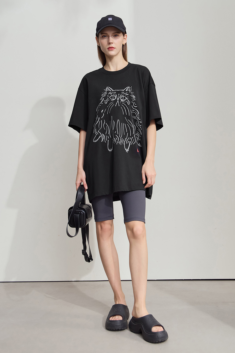 Cat Printed Cotton T-shirt