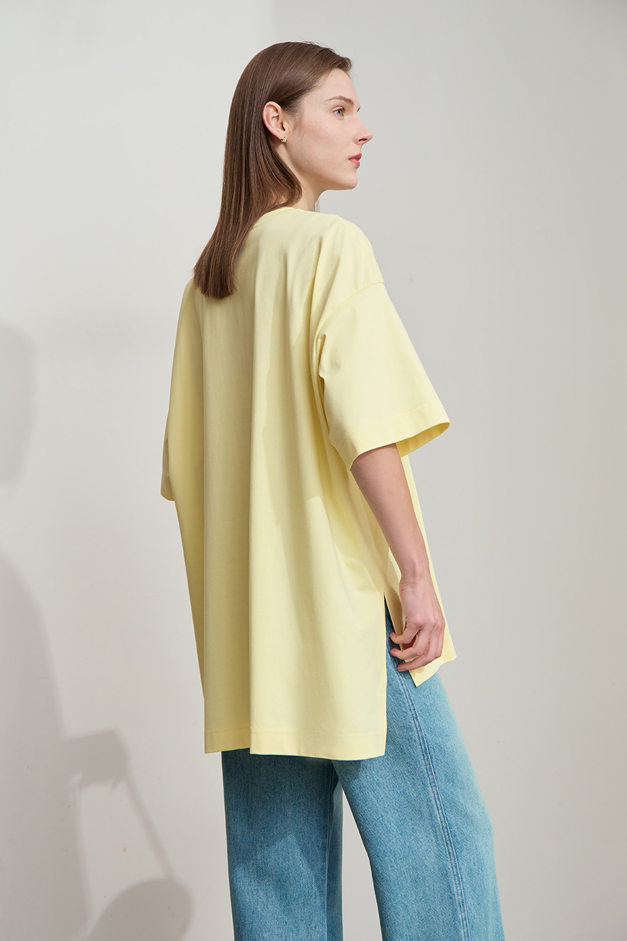 Abstract print drop-shoulder tee|AMII