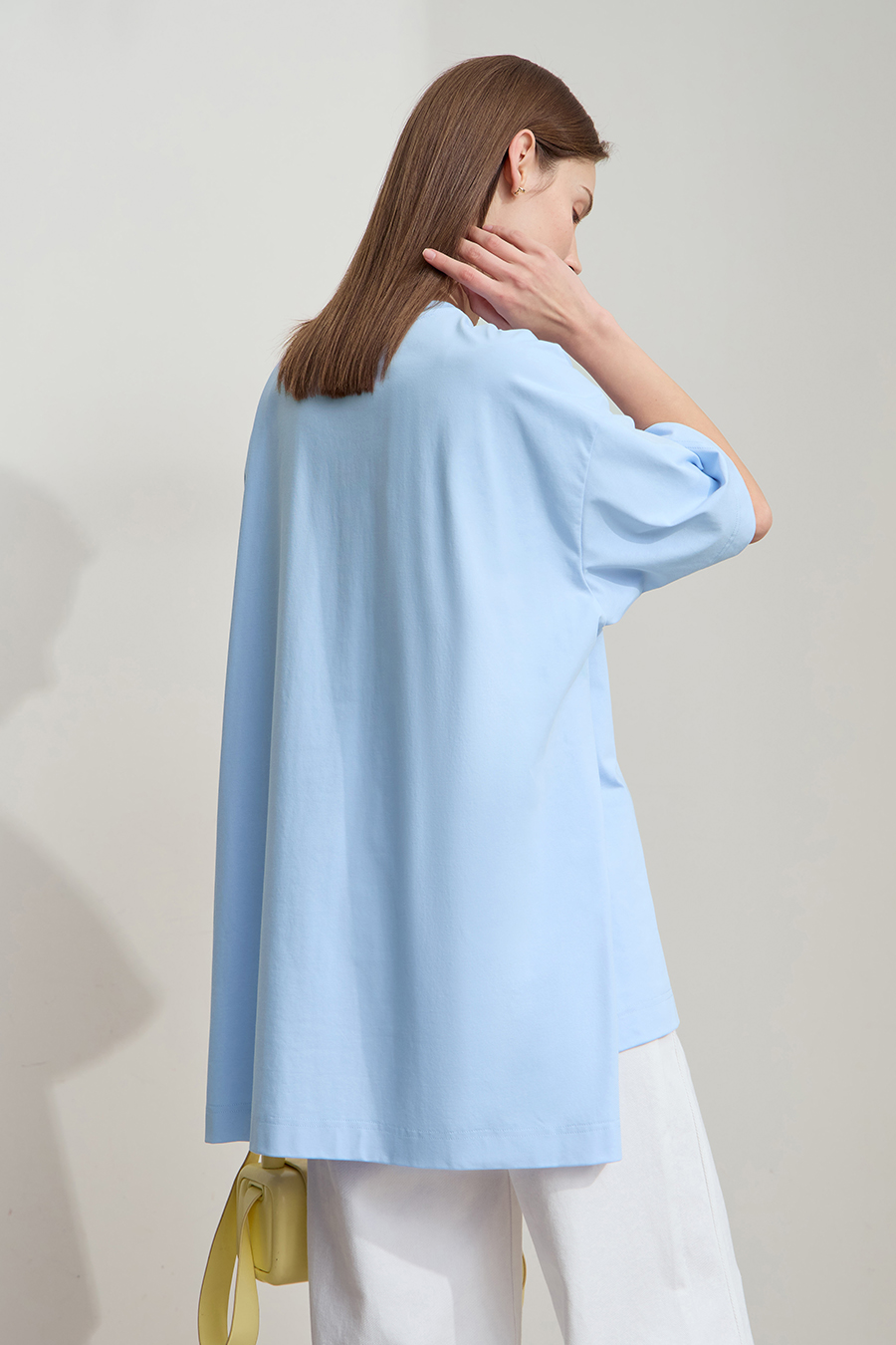 Abstract print drop-shoulder tee|AMII