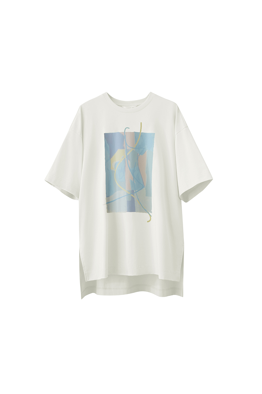 Abstract print drop-shoulder tee|AMII