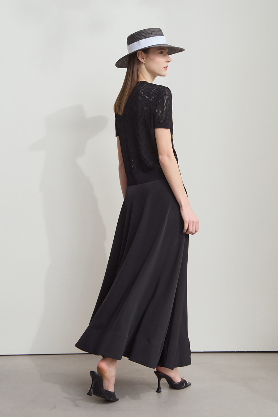 Half Sleeve Ribbed Knit Cardigan