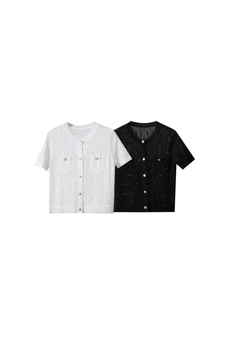 Half Sleeve Ribbed Knit Cardigan