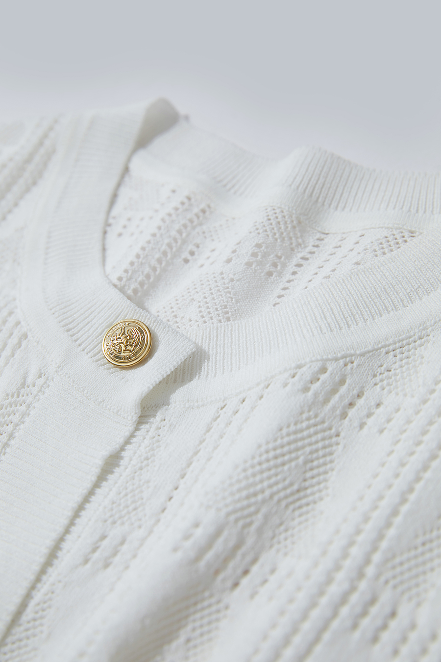 Half Sleeve Ribbed Knit Cardigan