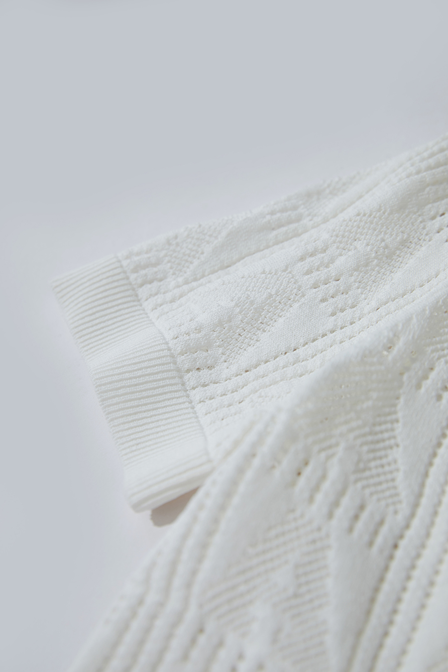 Half Sleeve Ribbed Knit Cardigan