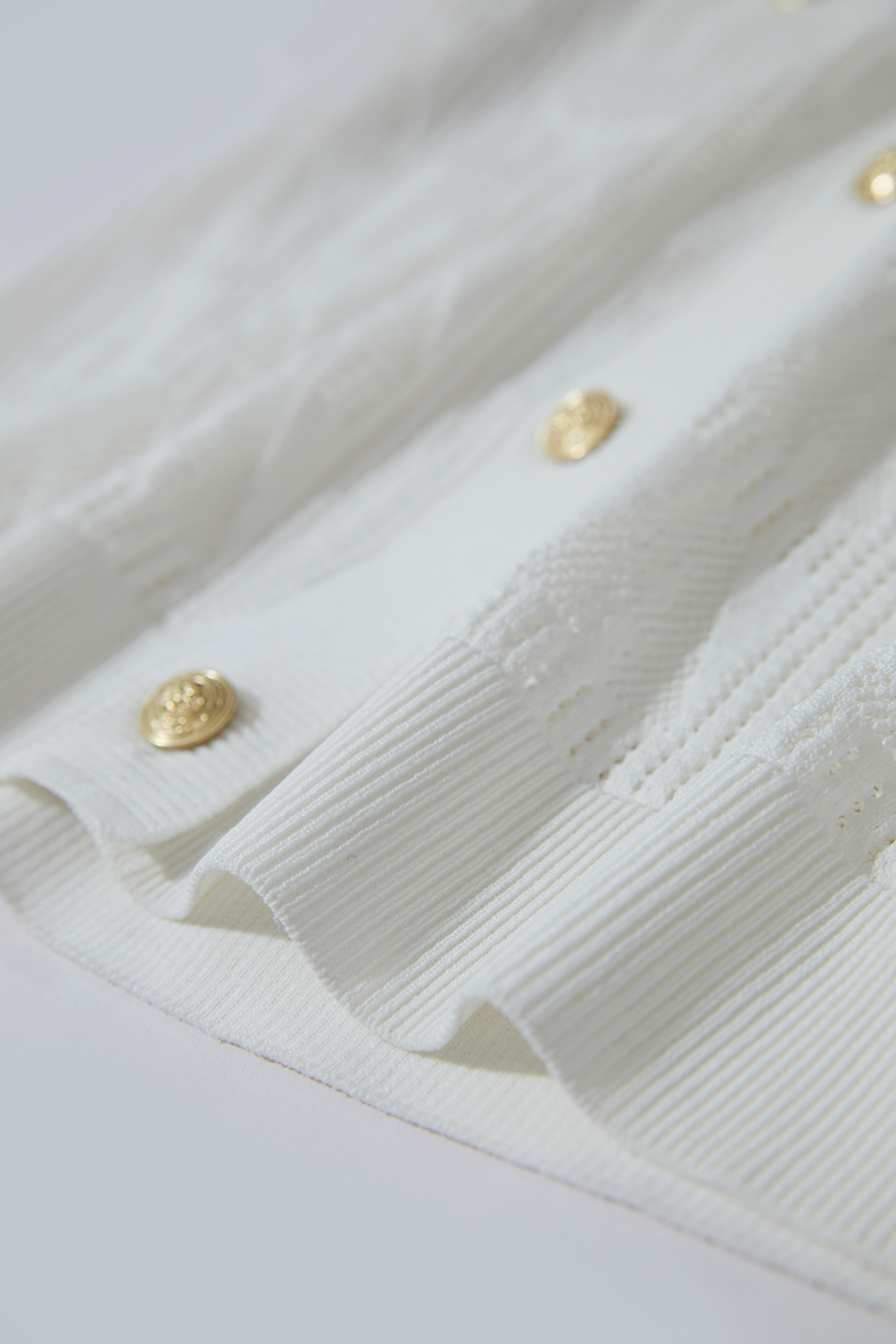 Half Sleeve Ribbed Knit Cardigan