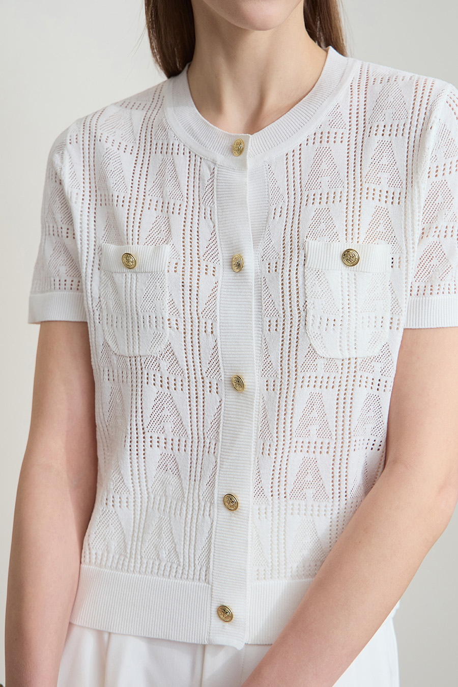 Half Sleeve Ribbed Knit Cardigan