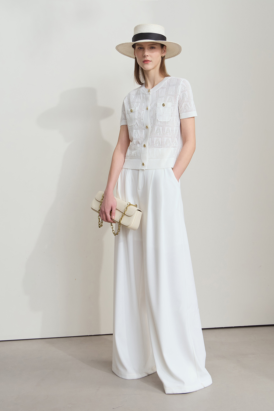 Half Sleeve Ribbed Knit Cardigan