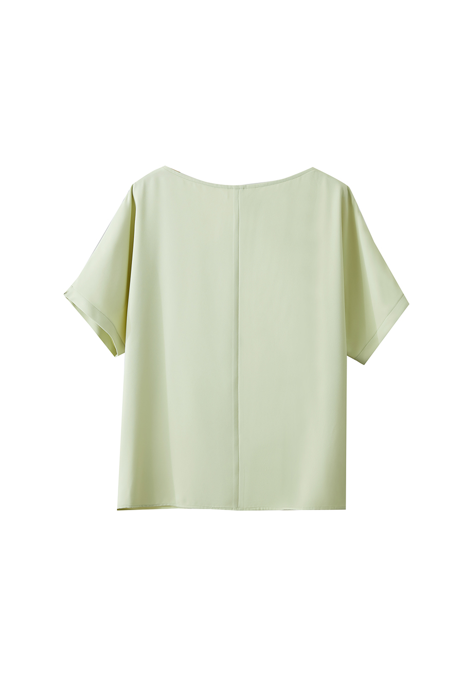 Drop-shoulder gathered chiffon blouse|AMII