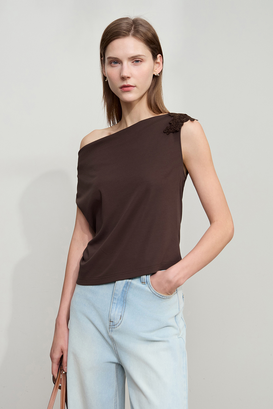 Roma knit cowl neck tee|AMII