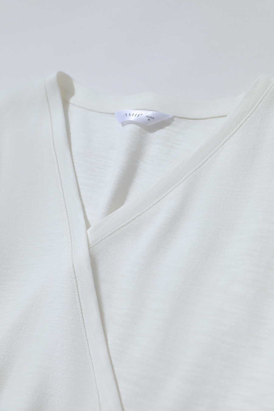 V-neck Ruched Cotton T-shirt