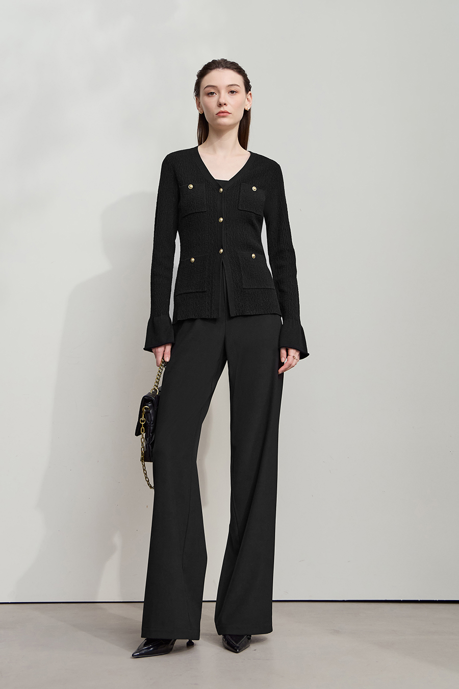 Micro Flare Sleeve Knit Cardigan|AMII-AMII.com