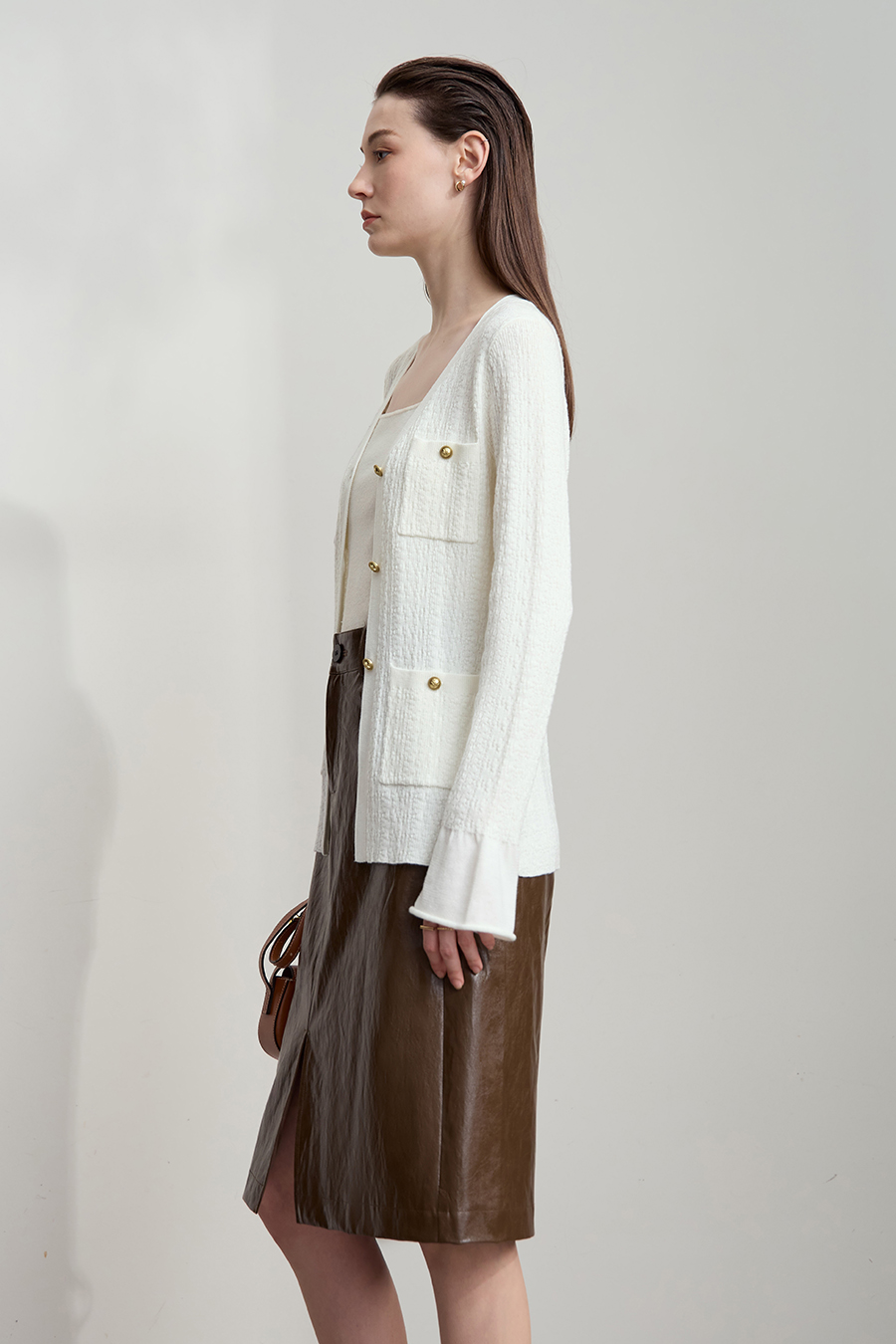 Micro Flare Sleeve Knit Cardigan|AMII-AMII.com