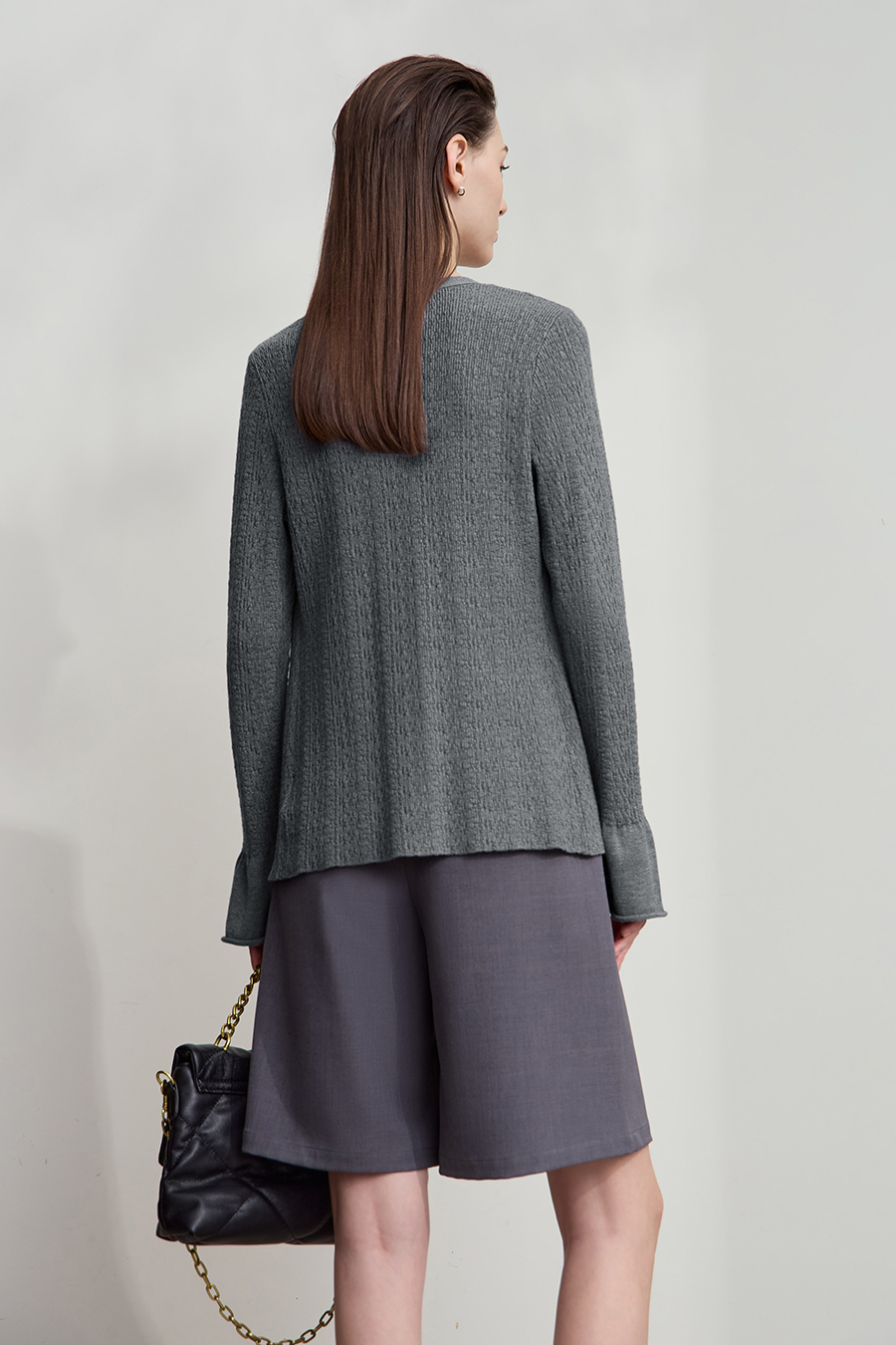 Micro Flare Sleeve Knit Cardigan|AMII-AMII.com