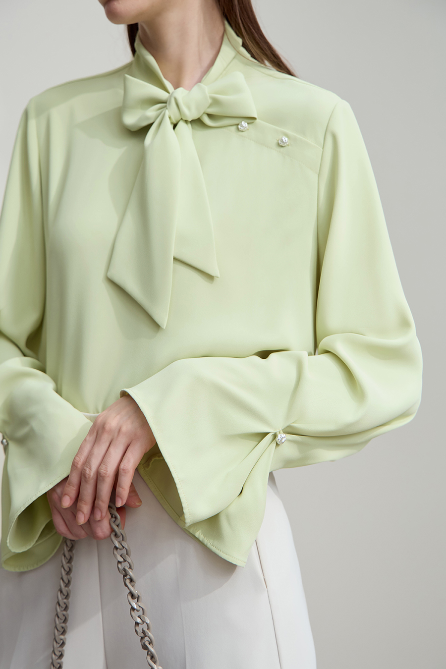 Bell Sleeve Chiffon Blouse