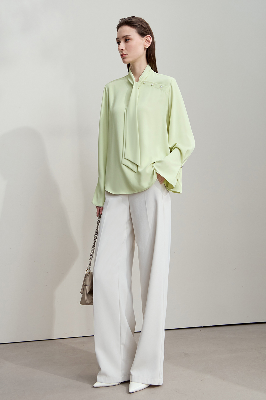 Bell Sleeve Chiffon Blouse