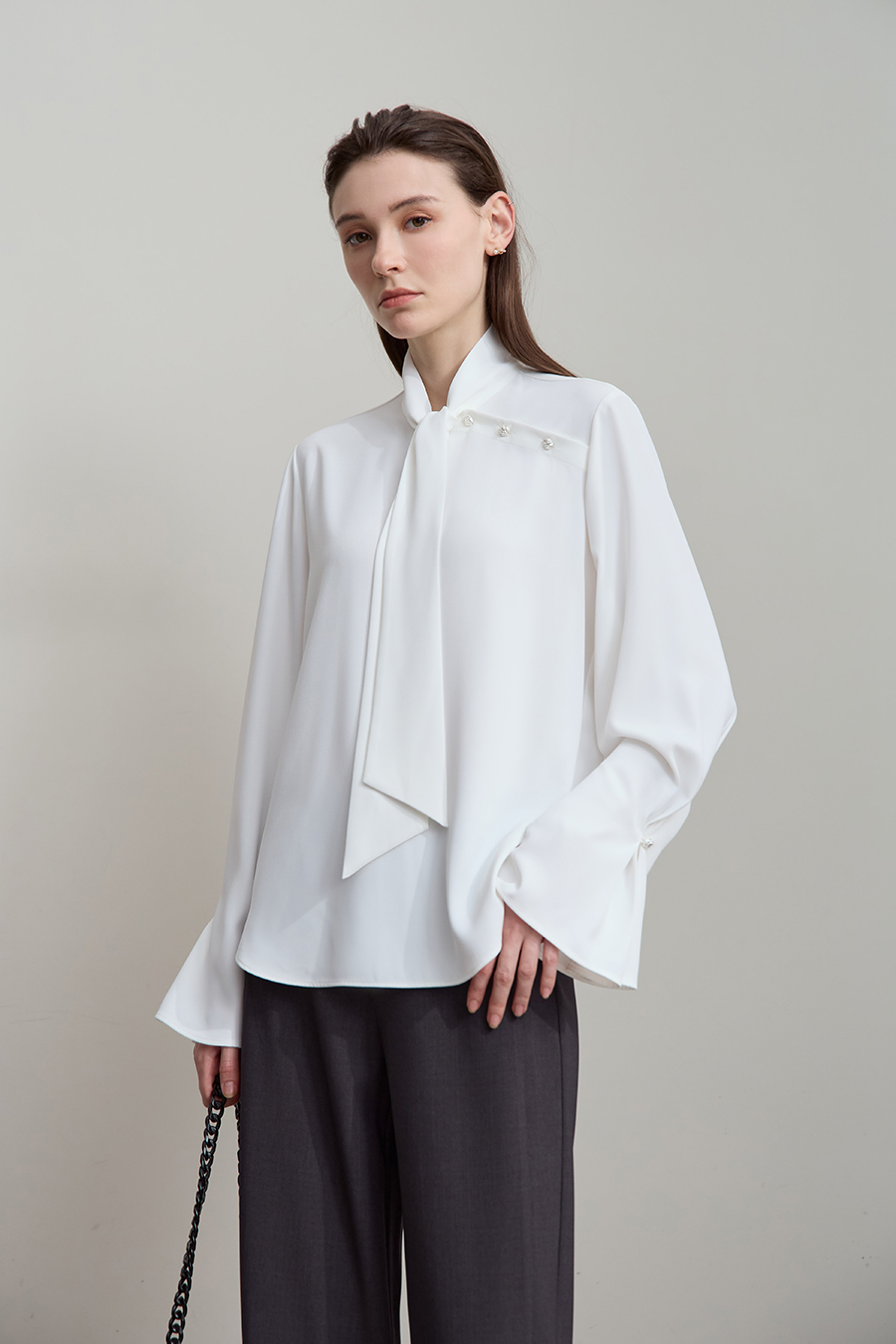 Bell Sleeve Chiffon Blouse