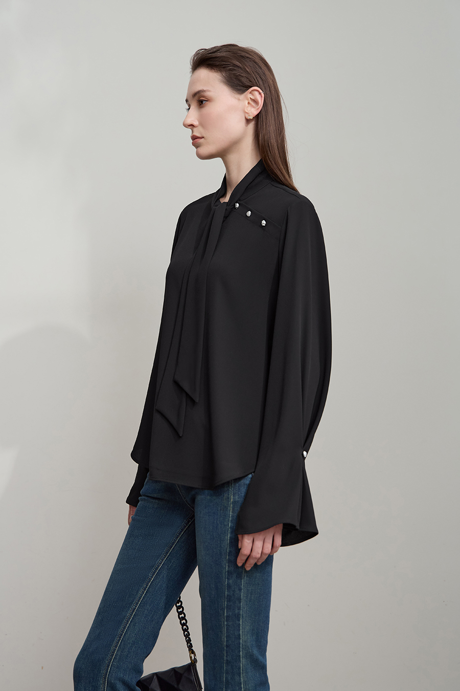 Bell Sleeve Chiffon Blouse