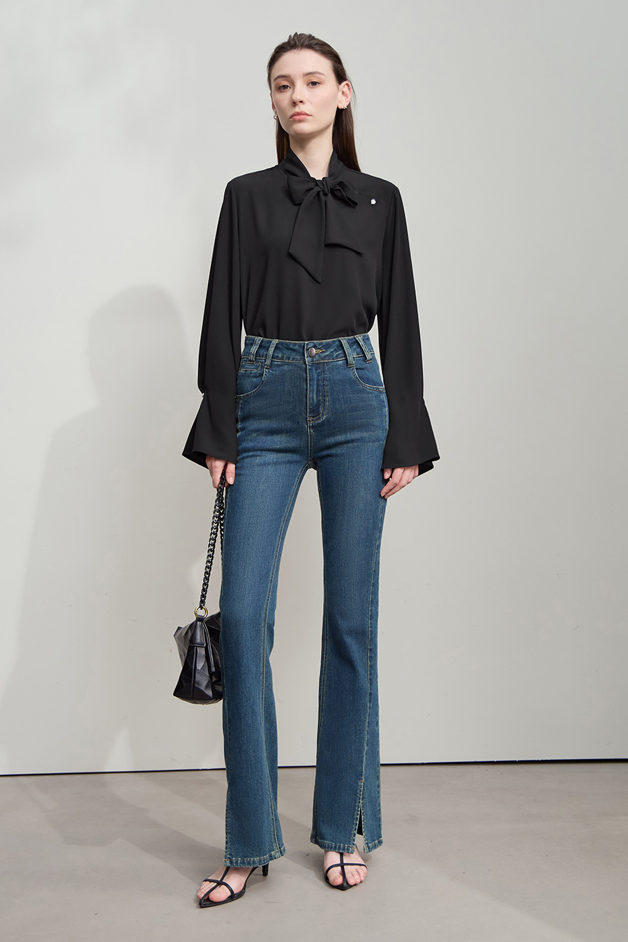 Bell Sleeve Chiffon Blouse