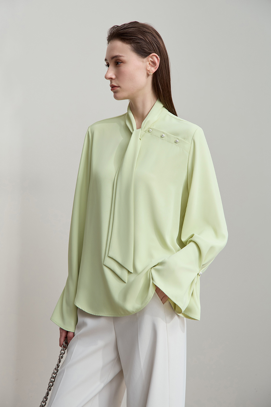 Bell Sleeve Chiffon Blouse