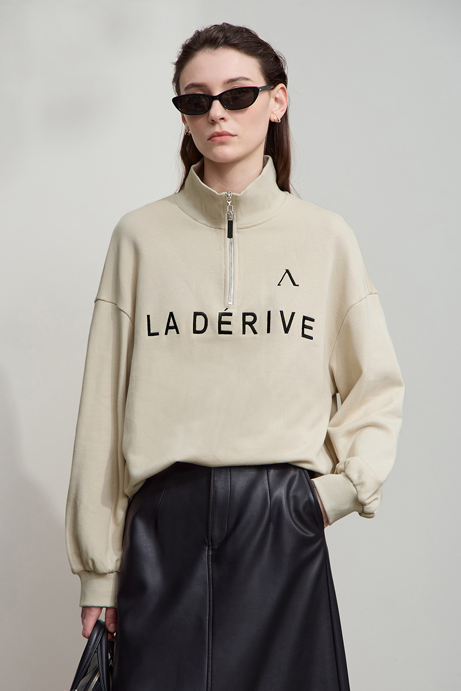 Letter Embroidered Cotton Sweatshirt