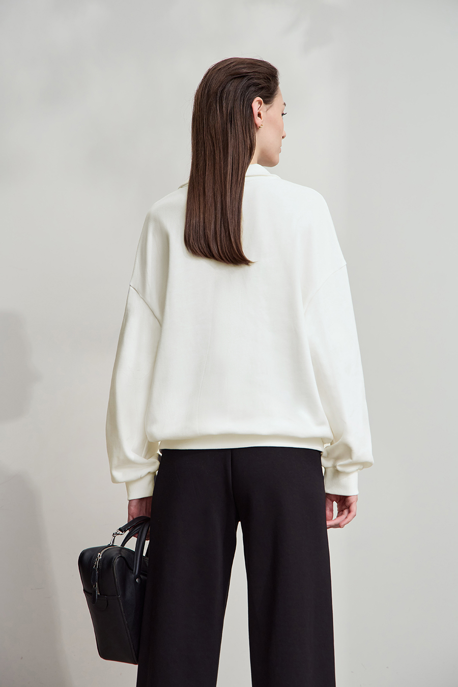 Letter Embroidered Cotton Sweatshirt