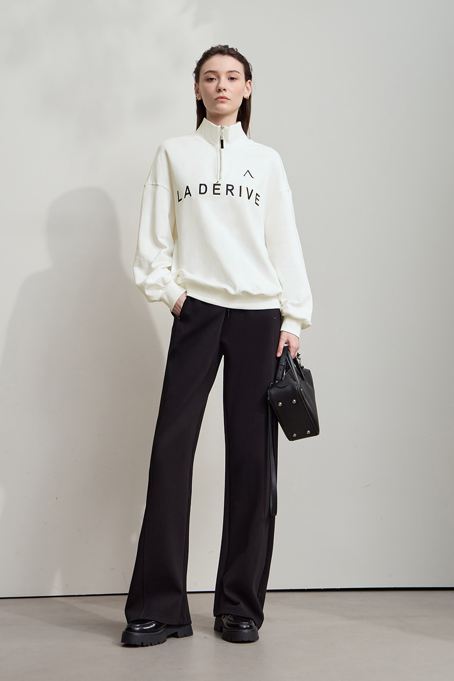Letter Embroidered Cotton Sweatshirt