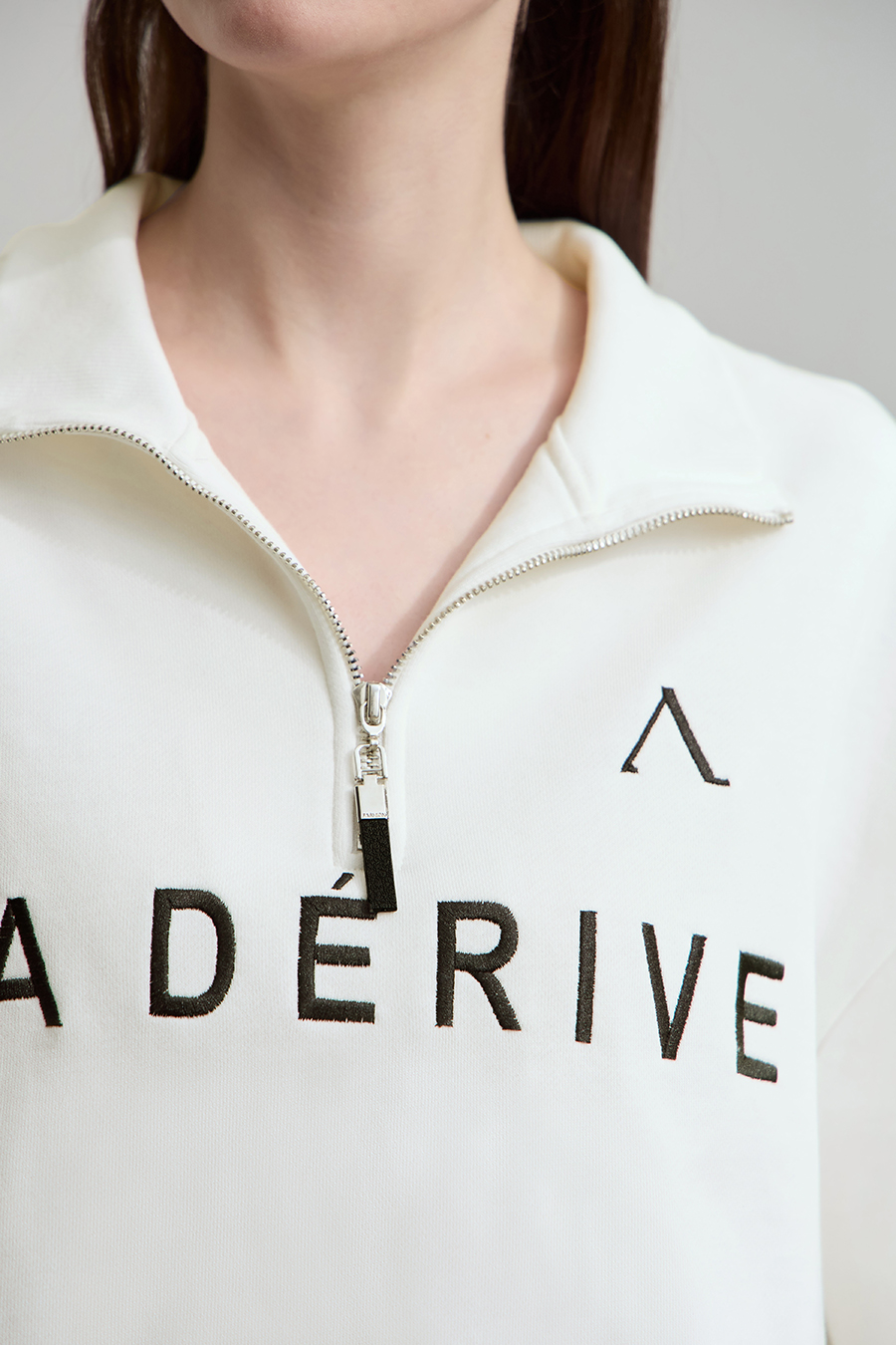 Letter Embroidered Cotton Sweatshirt