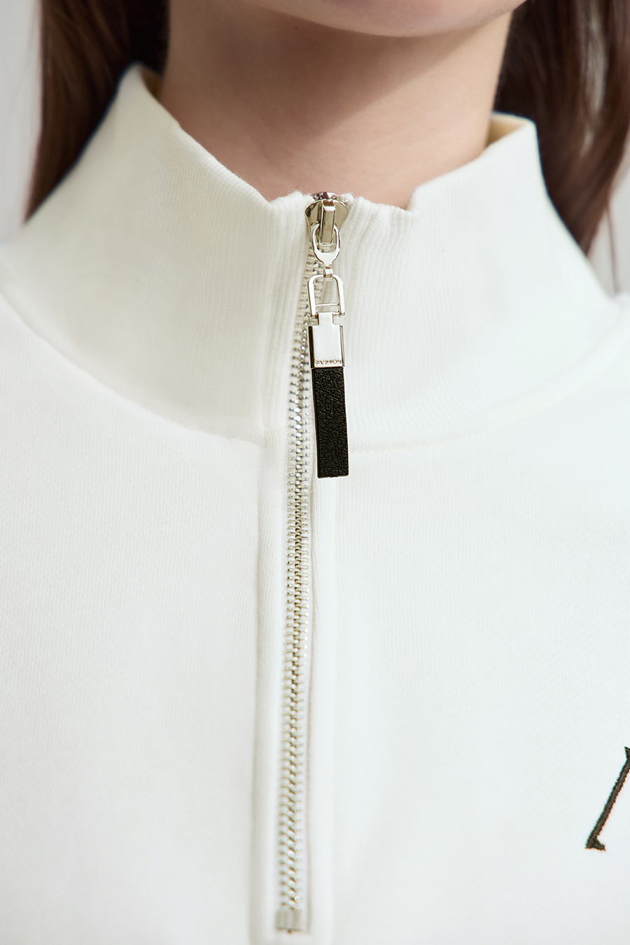 Letter Embroidered Cotton Sweatshirt