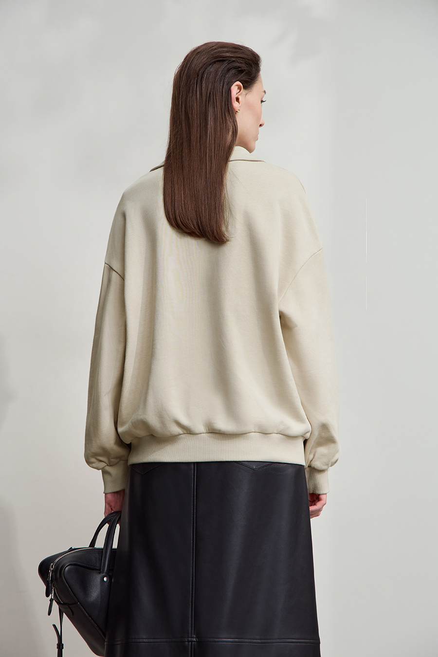 Letter Embroidered Cotton Sweatshirt