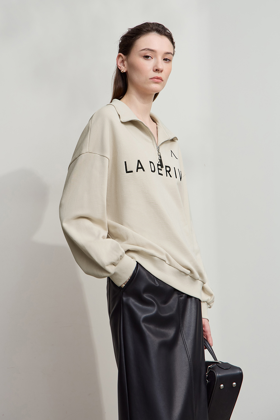 Letter Embroidered Cotton Sweatshirt