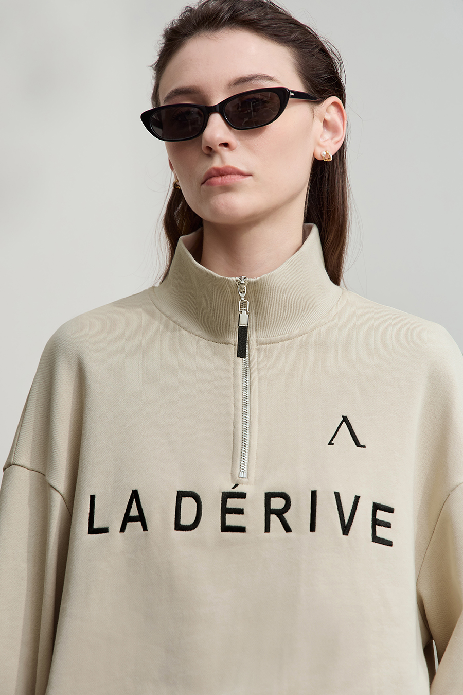 Letter Embroidered Cotton Sweatshirt