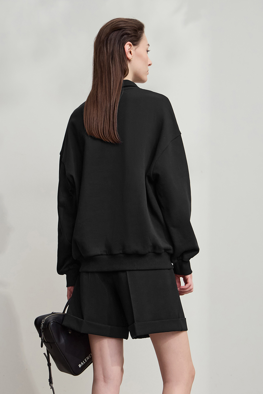 Letter Embroidered Cotton Sweatshirt