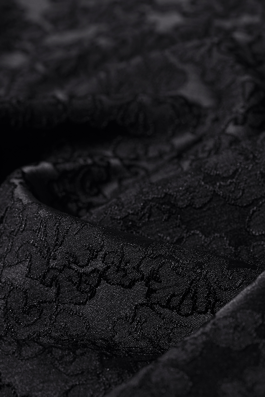 Black heavy-duty jacquard midi skirt|AMII-AMII.com