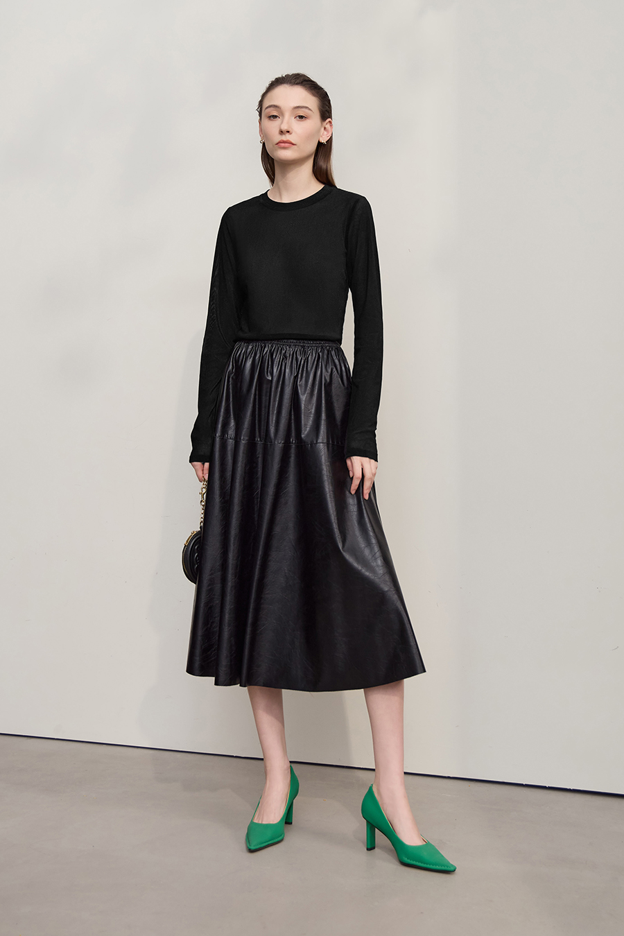 Small Crew Neck Velvet T-shirt