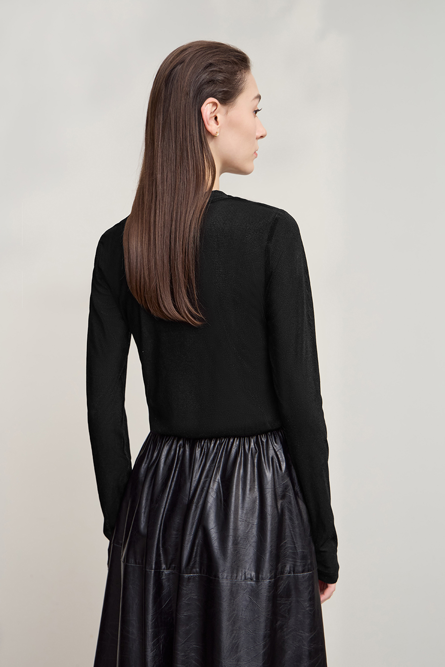 Small Crew Neck Velvet T-shirt