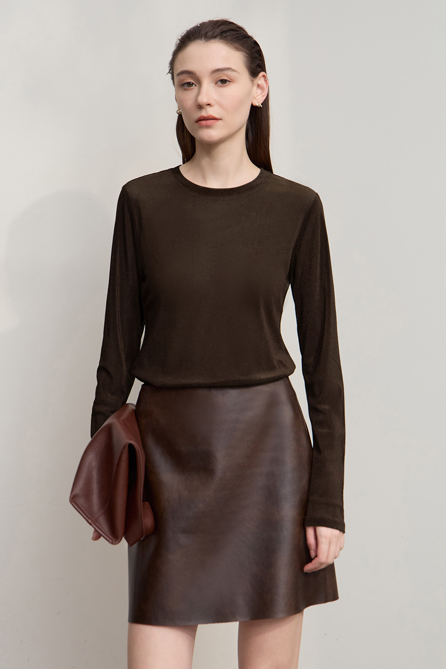 Small Crew Neck Velvet T-shirt