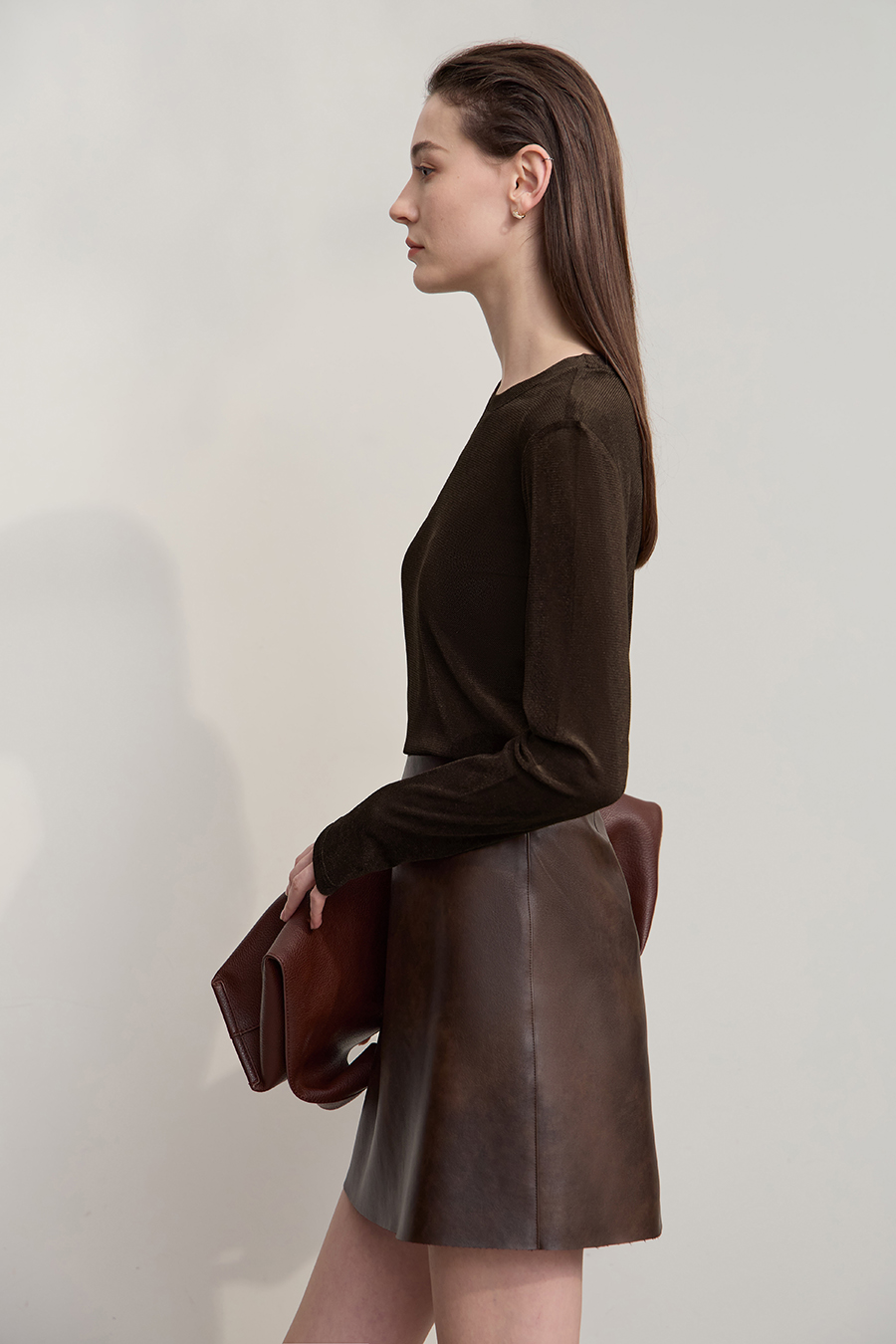 Small Crew Neck Velvet T-shirt