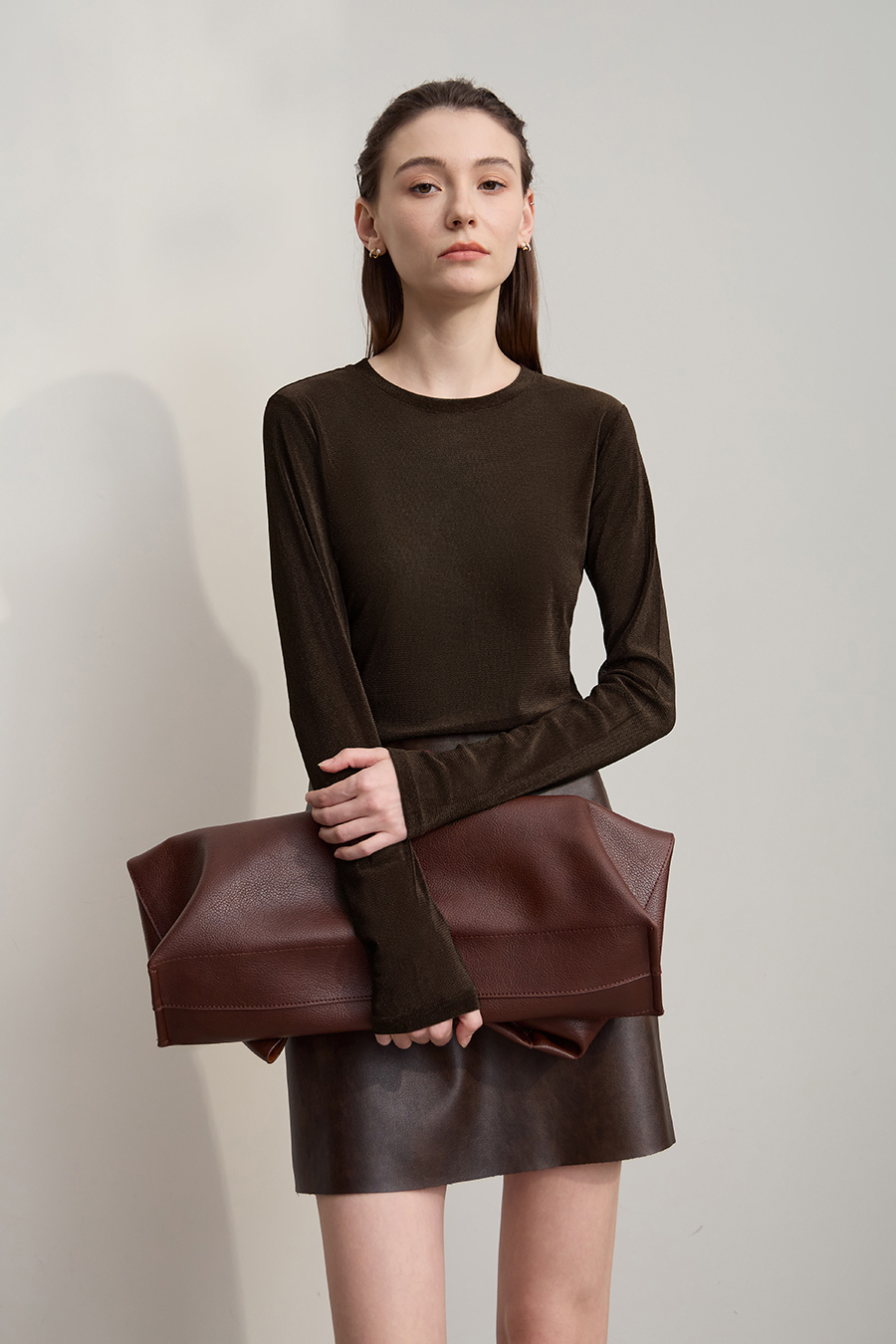 Small Crew Neck Velvet T-shirt