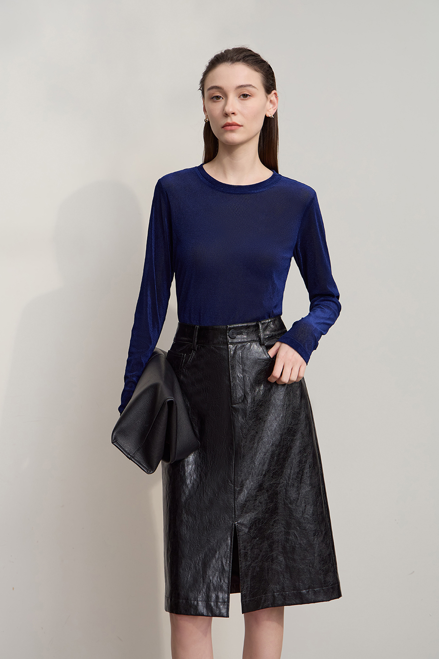 Small Crew Neck Velvet T-shirt